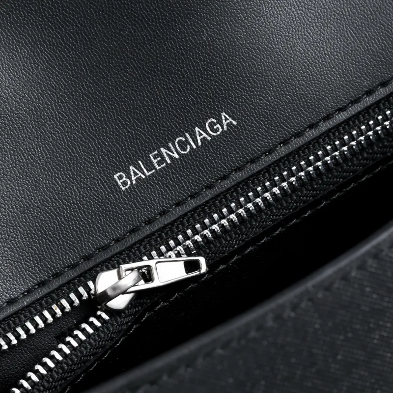 Balenciaga Hourglass Denim Handbag Silver B Logo 23x10x24cm #A64967