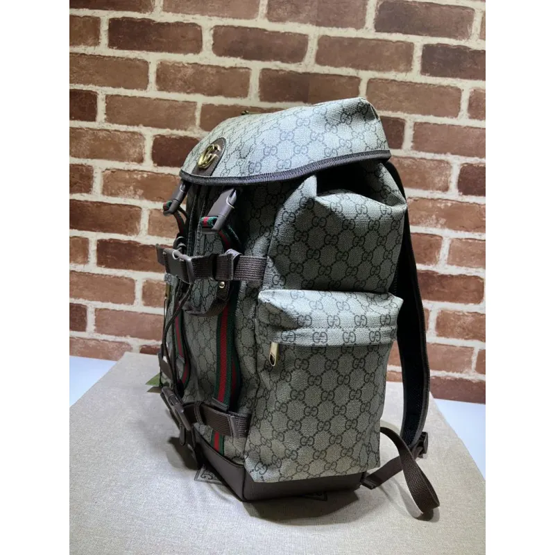 Gucci Original 690999 Backpack | Cute Cat Print GG Supreme Canvas Travel Bag #A60250
