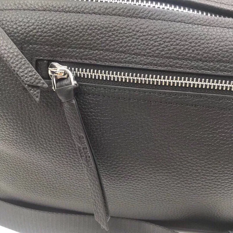 Givenchy Black Leather Star Embellished Multi Zip Tote Bag #A52354