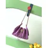 Chanel Mini Suede Bucket Bag  Retro Coin Button  Drawstring  Quilted  Classic Chain #A60143