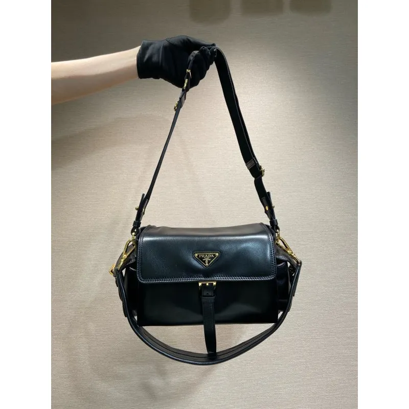 Prada Brown Leather Crossbody Bag 1BD394 #A55691