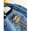 Chanel AS5293 Denim Quilted Hobo Bag with Chain Strap Size 30-26-14 #A62898