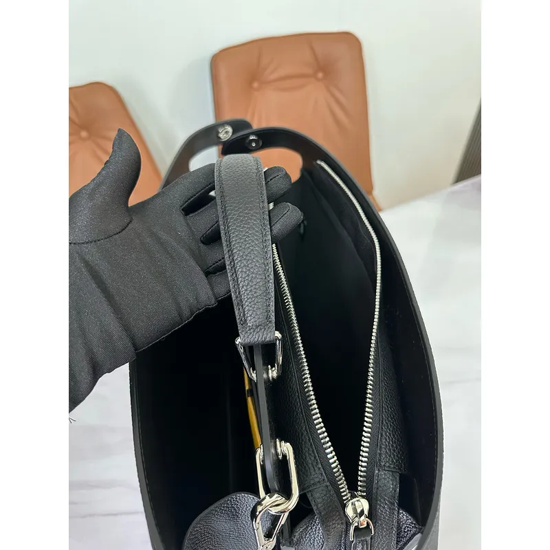 Fendi Leather Briefcase And Monster - Eye Pouch Set In Black With Yellow Accents  #A51530