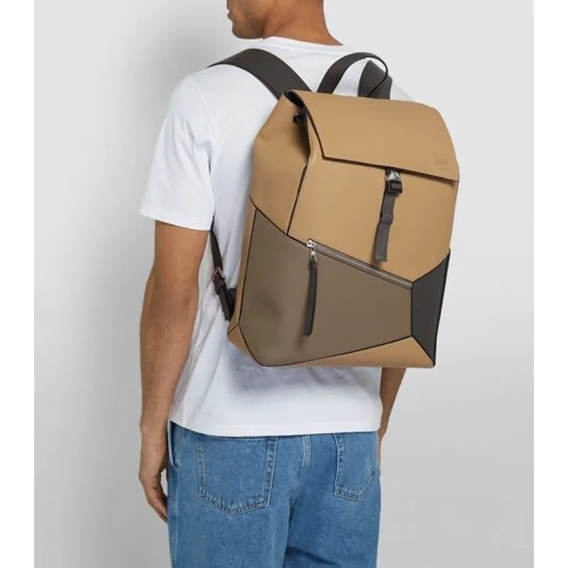 Loewe  Backpack - Multi-Tone Leather Patchwork, Anagram Logo, Drawstring Closure & Zipper Pocket, Stylish Luxury Backpack for Everyday Use #A56851