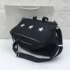 Givenchy Black Leather Star Embellished Multi Zip Tote Bag #A52354