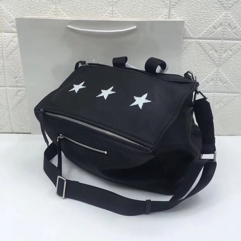Givenchy Black Leather Star Embellished Multi Zip Tote Bag #A52354