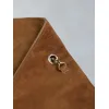 SAINT LAURENT Cassandra Large Envelope Shoulder Bag – Tan Suede with Gold YSL Logo (Detachable Chain Strap) #A58782