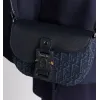 D-ior Blue Denim Oblique Pattern Crossbody Bag With Leather Accents size:19×13×4cm #A54113 D-ior Blue Denim Oblique Pattern Crossbody Bag With Leather Accents size:19×13×4cm #A54113