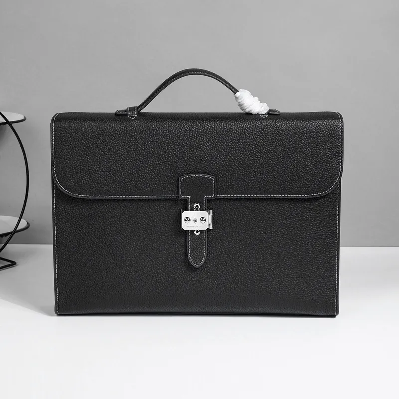 Hermes Leather Briefcase Collection: Timeless Design for the Discerning Professional size:39×29×6cm #A53668