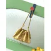 Chanel Mini Suede Bucket Bag  Retro Coin Button  Drawstring  Quilted  Classic Chain #A60143