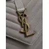 SAINT LAURENT Loulou Small Envelope Crossbody Bag – Blush Suede with Chevron Quilt & Gold YSL Logo (Detachable Chain Strap) #A58780 SAINT LAURENT Loulou Small Envelope Crossbody Bag – Blush Suede with Chevron Quilt & Gold YSL Logo (Detachable Chain Strap) #A58780