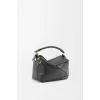 Loewe Black Leather Puzzle Bag With Geometric Design And Adjustable Strap For Modern Chic #A50043