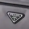 Prada Mens Dark Gray Re-Nylon Crossbody Messenger Bag with Detachable Pouch – Iconic Triangle Logo Adjustable Strap #A58757