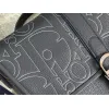 D-ior - Inspired Embossed Leather Crossbody Bag in Navy Blue size:28×18×9.5cm #A53899