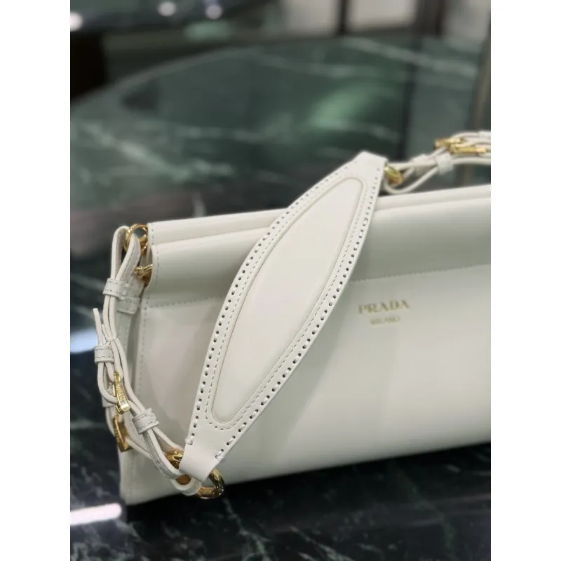 Prada Black Leather Shoulder Bag 1BC262 #A55688