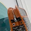 Goyard Canvas Clutch with Leather Trim #A45656 Goyard Canvas Clutch with Leather Trim #A45656