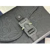 Black D-ior Messenger Bag With Embossed Patterns For Fashion Forward Looks size:23×18×6cm #A54116