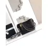 Chanel Womens Bucket Bag - Black & White Quilted Leather, Gold-Tone CC Logo & Two-Tone Chain Strap, Stylish Crossbody Bag for Luxury Fashion #A56750