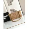 Chanel Womens Evening Bag - Beige Textured Fabric with Fringe Details, Gold-Tone CC Logo & Chain Strap, Luxury Clutch for Elegant Occasions #A56743