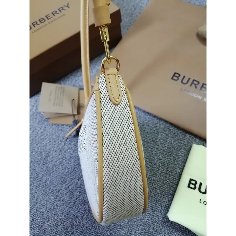 Burberry Canvas And Leather Shoulder Bag With Branding In Neutral Tones #A51529