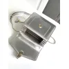 Bvlgari Serpenti Metallic Silver Top Handle Bag With Iconic Motif #A51653