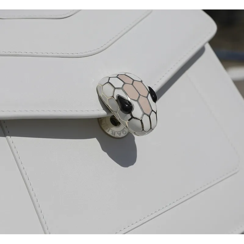 Bvlgari Serpenti Forever Top Handle Bag In White Leather For Timeless Luxury #A51666