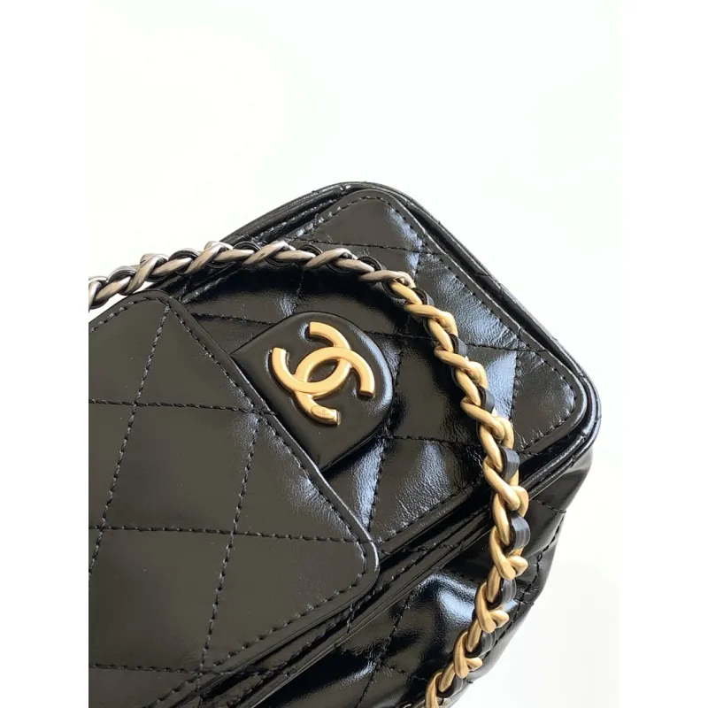 Chanel Hobo Shoulder Bag  Hippie Style Vintage Gold Coin Button Drawstring Bucket Bag #A59440