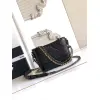 Chanel Womens Bucket Bag - Black & White Quilted Leather, Gold-Tone CC Logo & Two-Tone Chain Strap, Stylish Crossbody Bag for Luxury Fashion #A56750