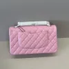 Authentic Chanel Classic Flap Bag in Light  Caviar Leather good Hardware  Wide 25cm #A54376