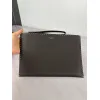 Fendi Pouch Sleek Black Leather Minimalist Logo Redefining Timeless Elegance size:30×20cm #A54204 Fendi Pouch Sleek Black Leather Minimalist Logo Redefining Timeless Elegance size:30×20cm #A54204
