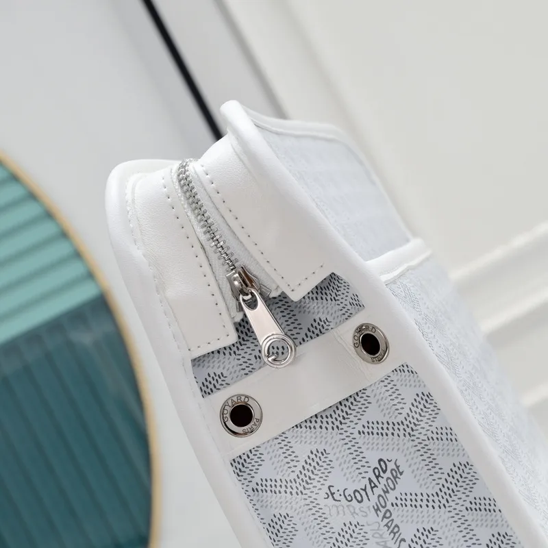 Goyard Canvas Clutch with Leather Trim #A45656 Goyard Canvas Clutch with Leather Trim #A45656