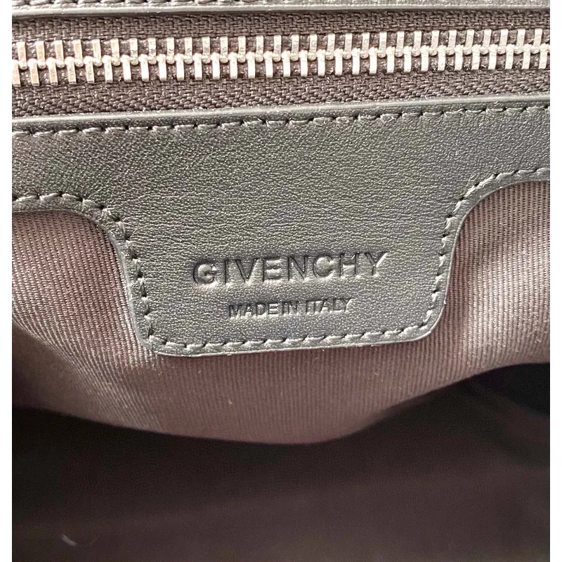 Givenchy Black Nylon Structured Bag With Contrast Detailing And Logo Plaque #A52353