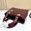 D-ior Lady Handbags Black/Wine/Red/White #A57293