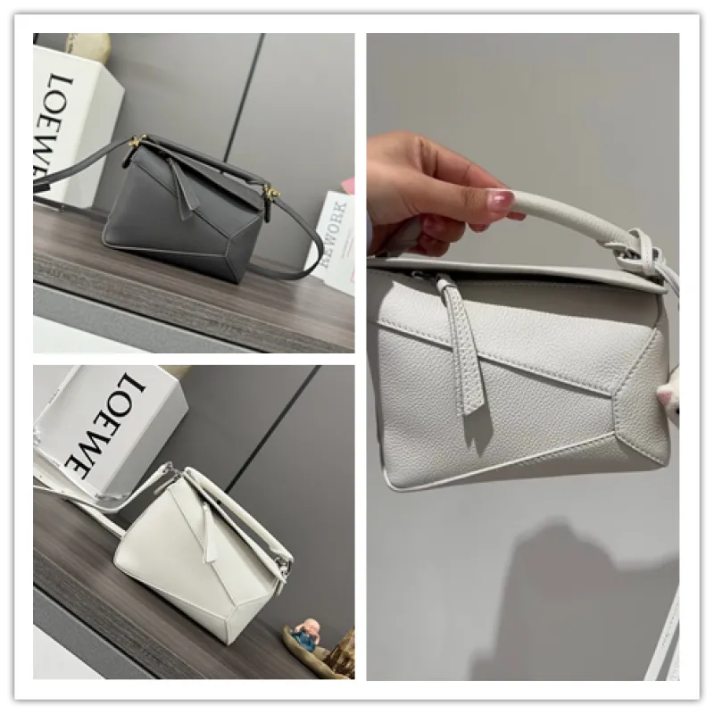 Loewe Puzzle Bags In Stylish Shades Showcasing Unique Geometric Design #A50417