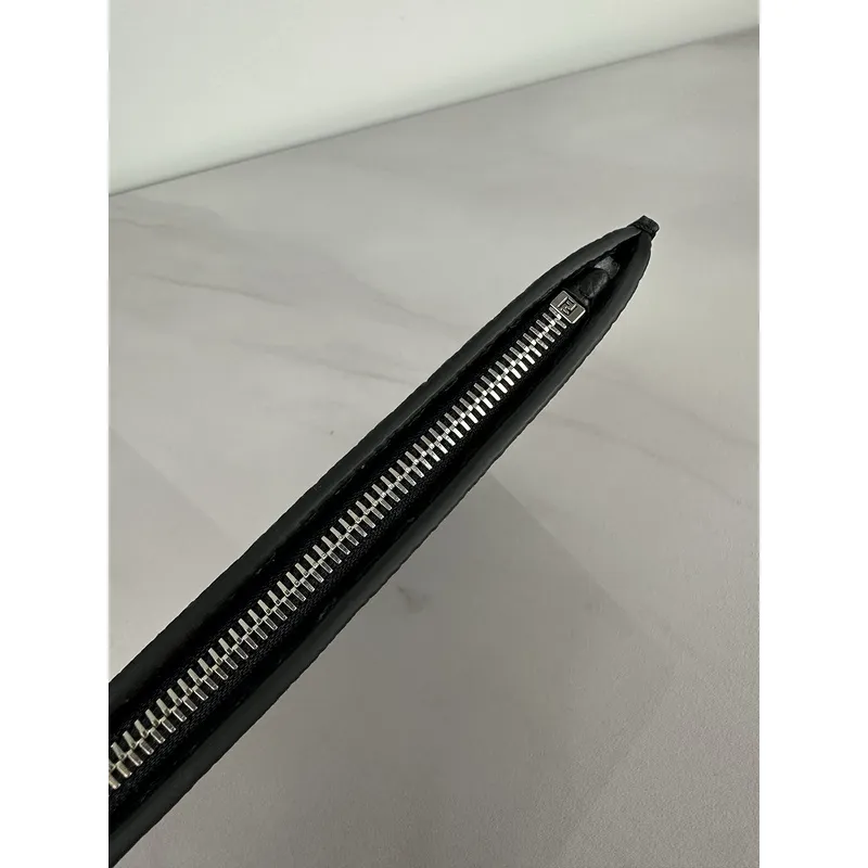 Fendi Pouch Sleek Black Leather Minimalist Logo Redefining Timeless Elegance size:30×20cm #A54204 Fendi Pouch Sleek Black Leather Minimalist Logo Redefining Timeless Elegance size:30×20cm #A54204