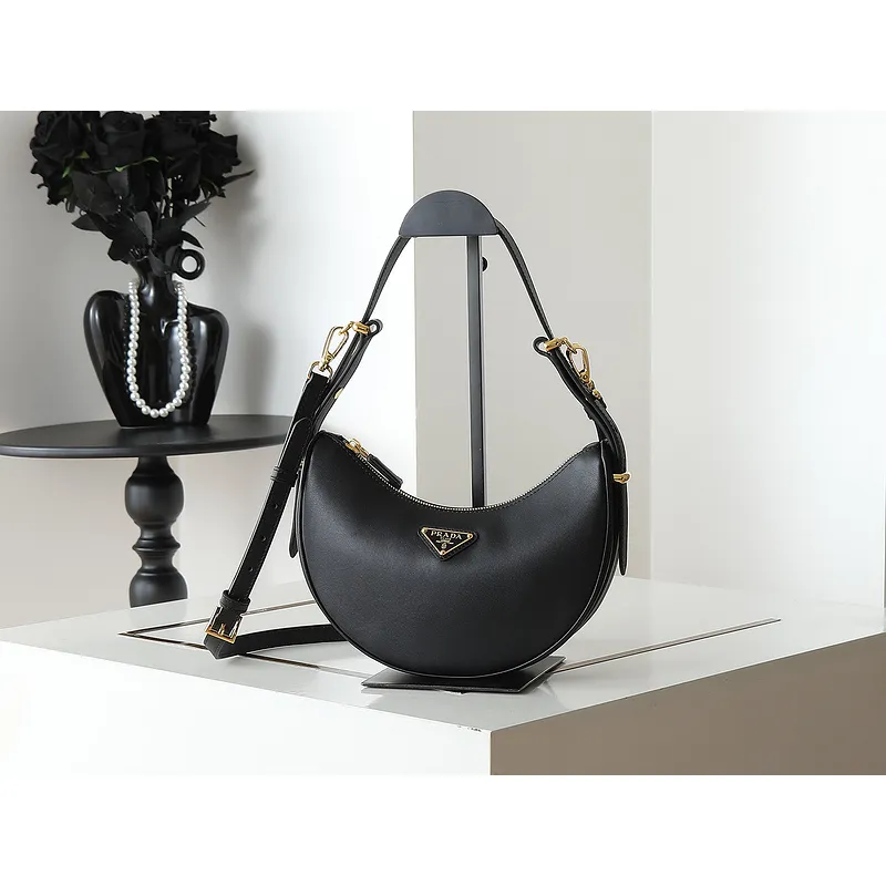 Prada Crescent - Shaped Leather Shoulder Bags in Diverse Color Options size:22×18×6cm #A53924 Prada Crescent - Shaped Leather Shoulder Bags in Diverse Color Options size:22×18×6cm #A53924