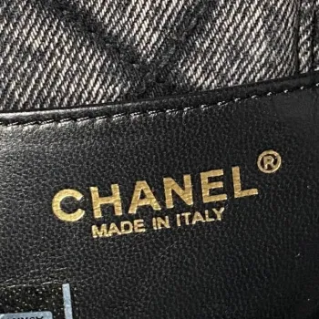 Chanel Womens Top Handle Bag - Gray Textured Fabric with Quilted Design, Gold-Tone CC Logo & Chain Strap, Luxurious Handbag for Fashion-Forward Style #A56746