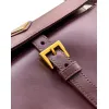 Prada Cahier Messenger Bag (2 Colors) – Burgundy/Black Leather with Gold-Tone Triangle Logo & Buckle Hardware #A59179
