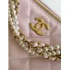 Chanel AS5898 Quilted Hobo Bag with Pearl Chain Strap Size 13-23.5-7.5 #A62897