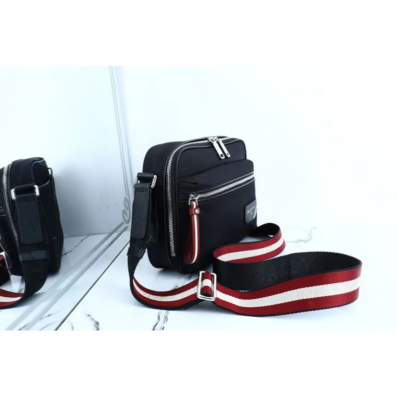 Bally Nylon Crossbody Bag With Signature Striped Strap For Stylish Daily Use #A51668
