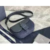 D-ior Blue Denim Oblique Pattern Crossbody Bag With Leather Accents size:19×13×4cm #A54113 D-ior Blue Denim Oblique Pattern Crossbody Bag With Leather Accents size:19×13×4cm #A54113