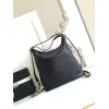Elegant Black Quilted Leather Chanel Style Large Shoulder Tote Bag #A50939