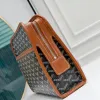 Goyard Canvas Clutch with Leather Trim #A45656 Goyard Canvas Clutch with Leather Trim #A45656