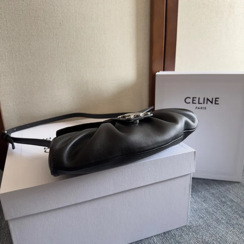 Celine Leather Polly - Neutrals Shoulder Bags, Handbags #A49257