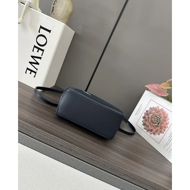 Loewe Puzzle Bag Small Navy Blue Leather with Cloud Design Accents #A50945