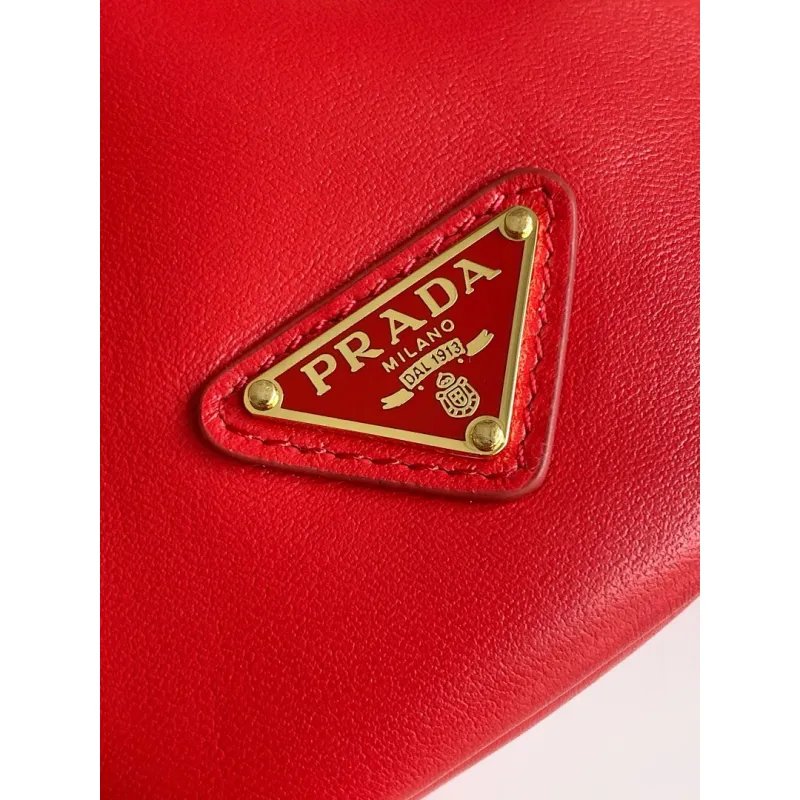 Prada Re-Edition Bucket Bag (4 Colors) – Red/Black/White/Brown Fabric with Gold-Tone Chain & Triangle Logo #A59177 Prada Re-Edition Bucket Bag (4 Colors) – Red/Black/White/Brown Fabric with Gold-Tone Chain & Triangle Logo #A59177