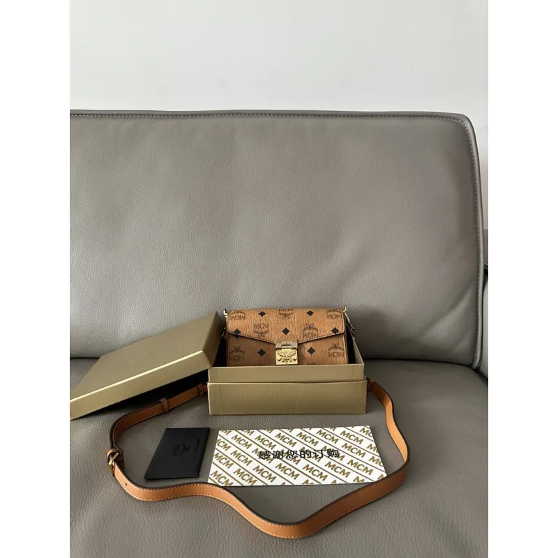 MCM Small Envelope Crossbody Bag, Visetos Monogram, Style 65008 11-18.5-4cm #A61796