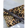 SAINT LAURENT Cassandra Envelope Crossbody Clutch – Leopard-Print Haircalf with Gold YSL Logo (Detachable Chain Strap) #A58783