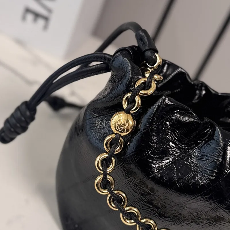 Loewe Mini Flamenco Purse Crocodile-Effect Bucket Bag, 23 x 17 x 5.5 cm #A63230