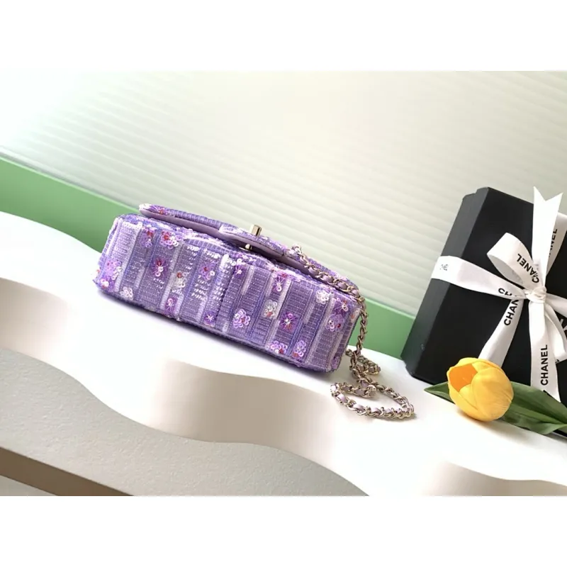 Chanel CF Sequin Quilted Flap Chain Bag, 14 x 21 x 8 cm #A63222 Chanel CF Sequin Quilted Flap Chain Bag, 14 x 21 x 8 cm #A63222